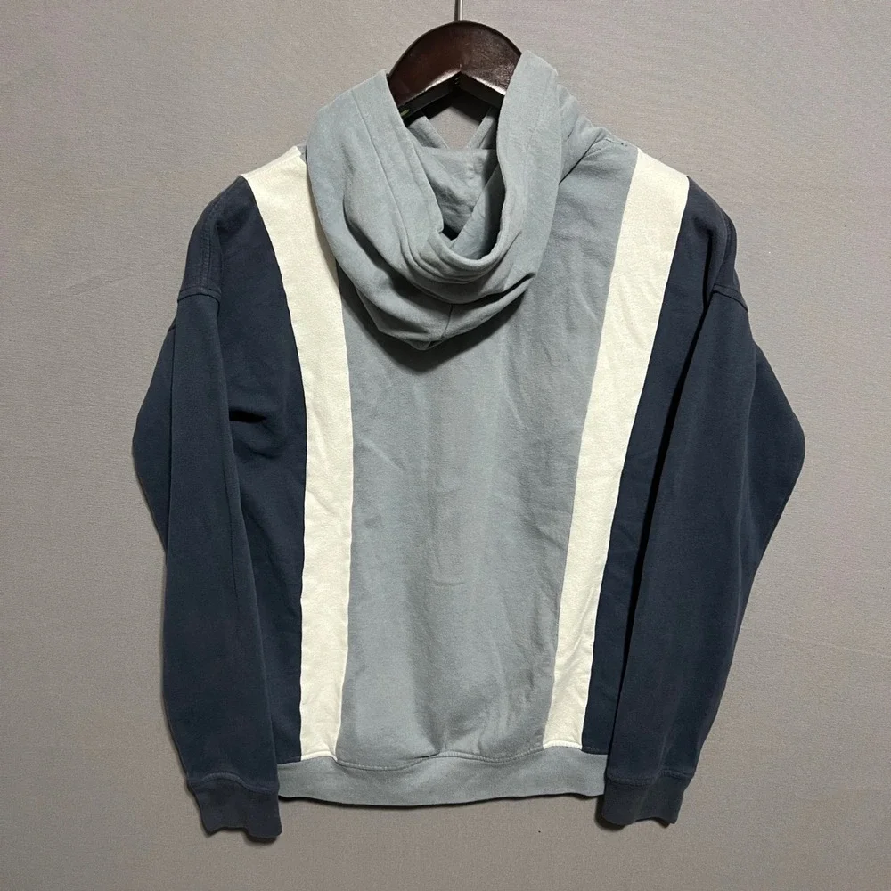 Abercrombie & Fitch NYC Colorblock Hoodie Blue Navy Cream Mens XS